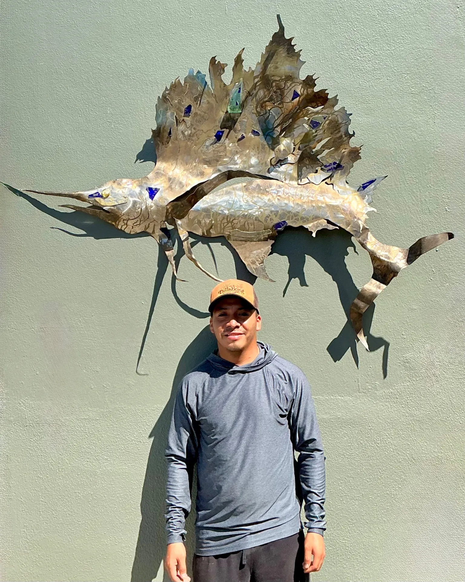 Vintage Metal Sailfish Wall Sculpture — additional photo 2