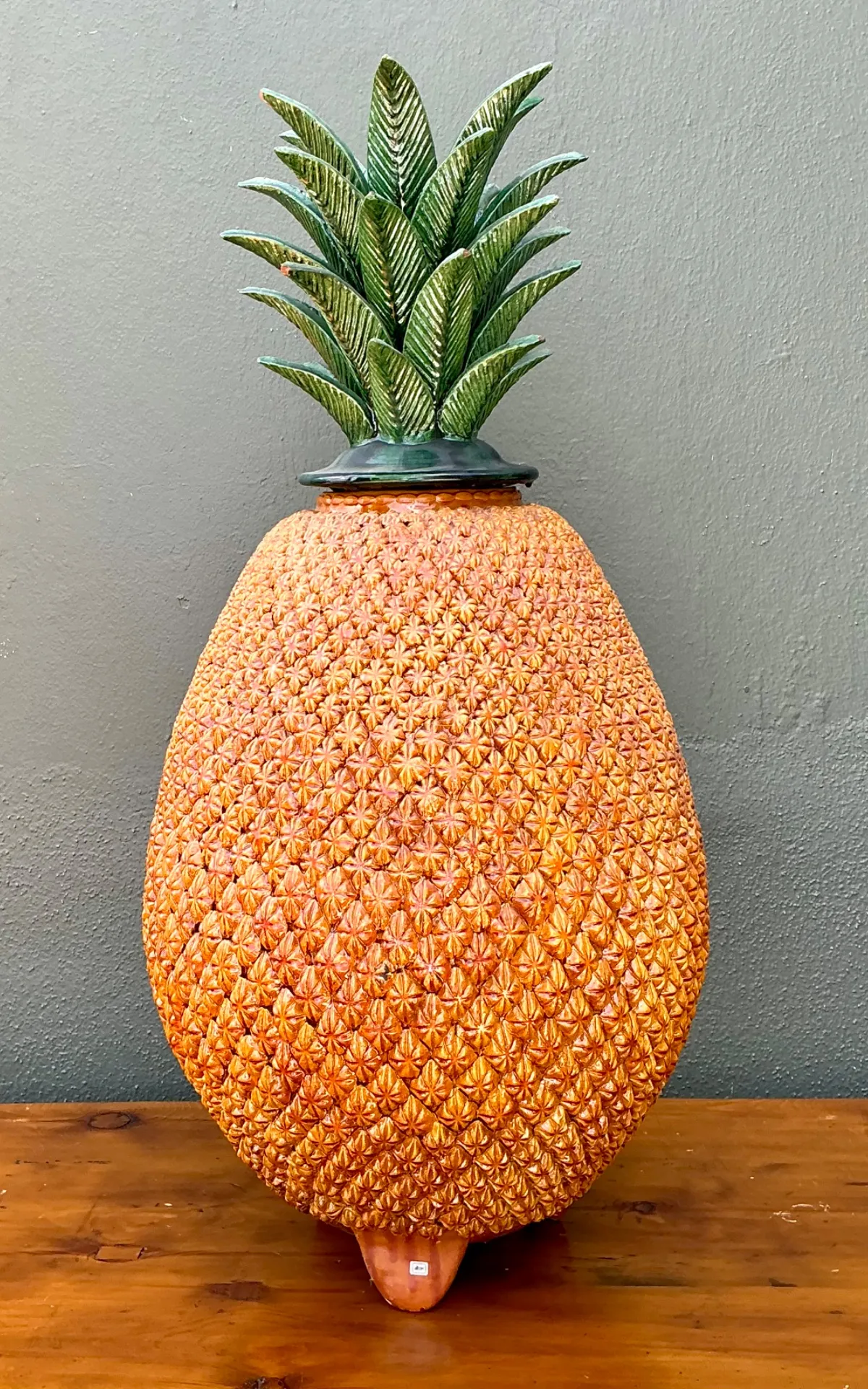 Vintage Mexican Hilario Alejo Madrigal Glazed Terracotta Pineapple — additional photo 6