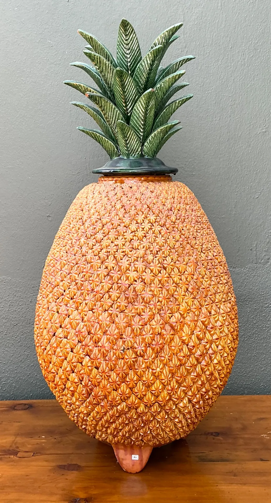 Vintage Mexican Hilario Alejo Madrigal Glazed Terracotta Pineapple — additional photo 8