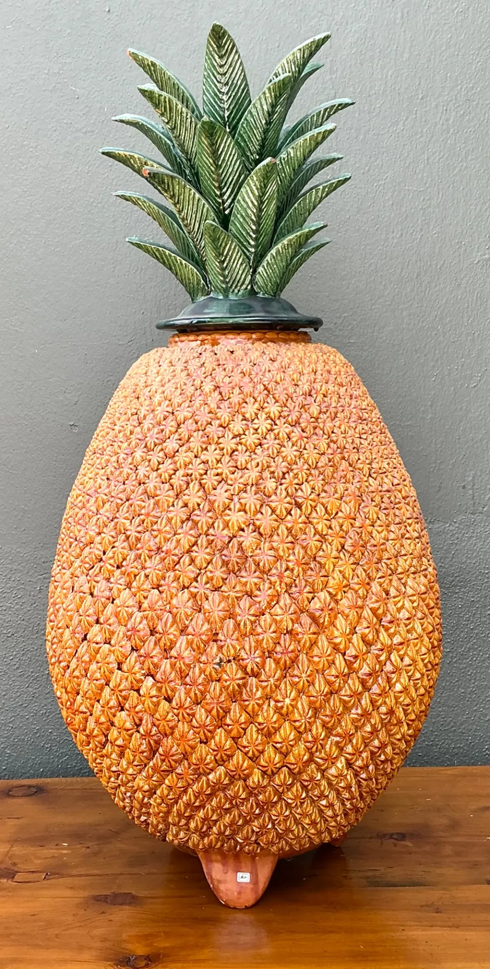 Vintage Mexican Hilario Alejo Madrigal Glazed Terracotta Pineapple — additional photo 5