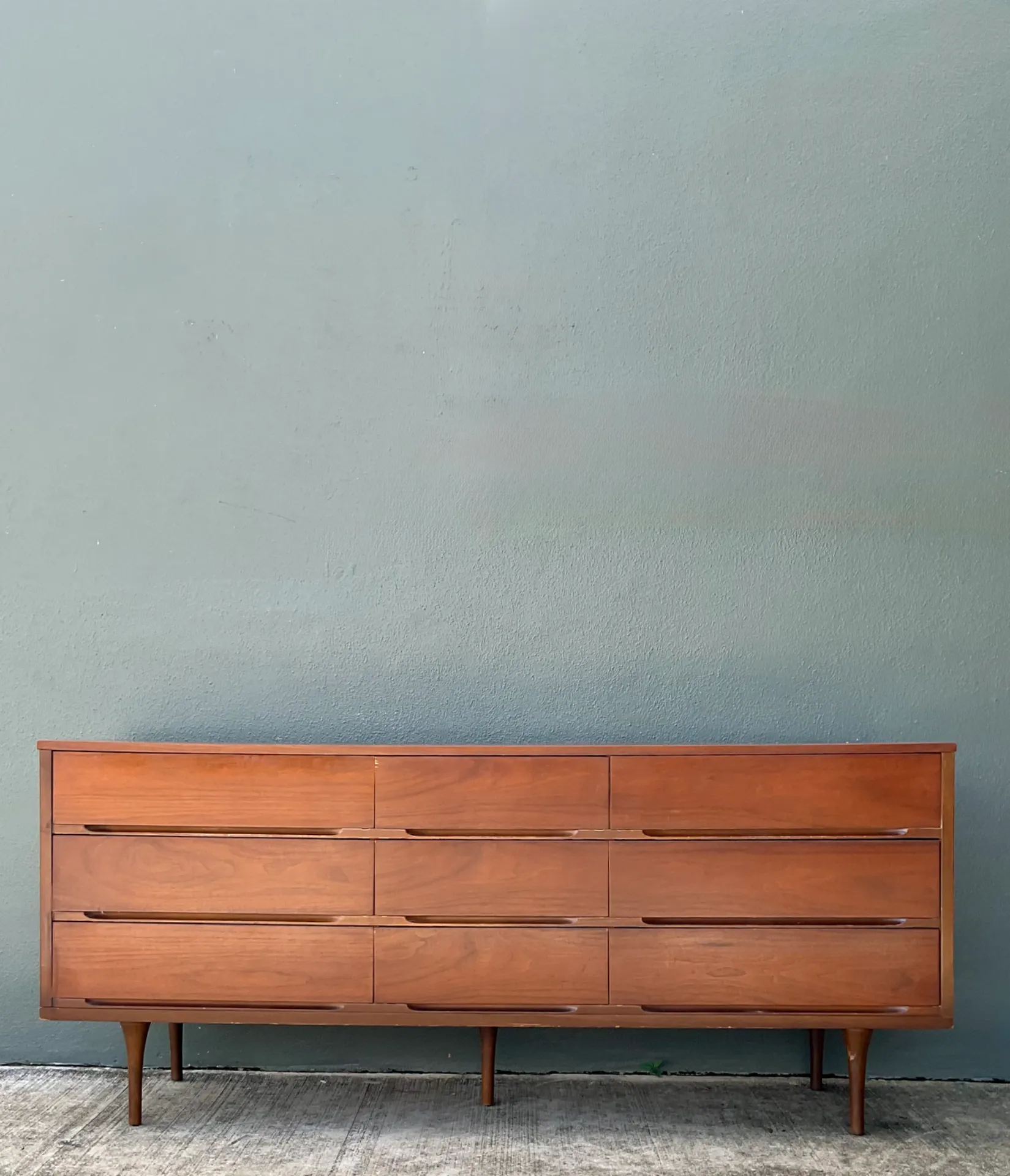 Vintage MCM Danish Teak Nine-Drawer Dresser — additional photo 6