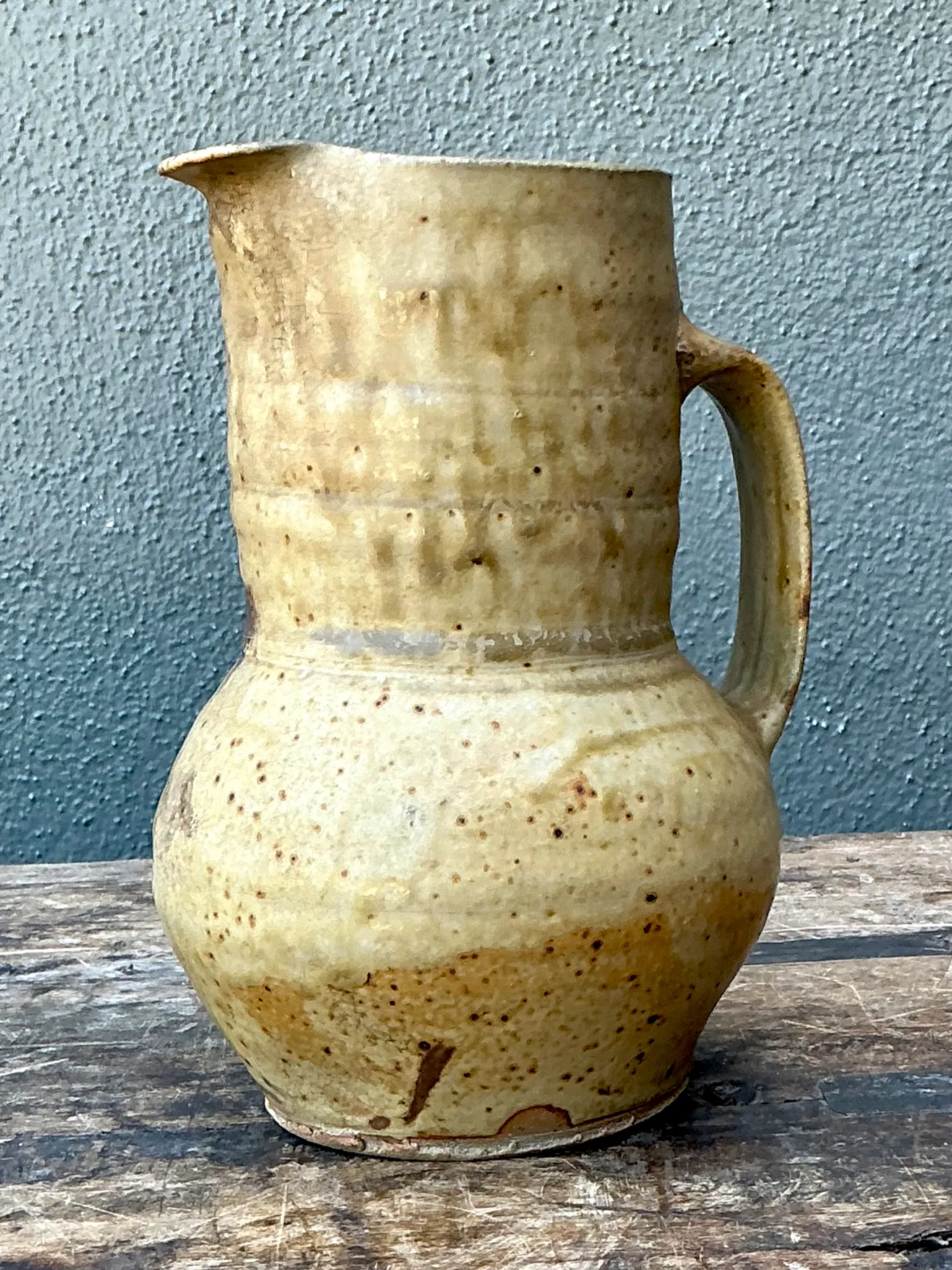 Vintage Handcrafted Beige Ceramic Jug — additional photo 6