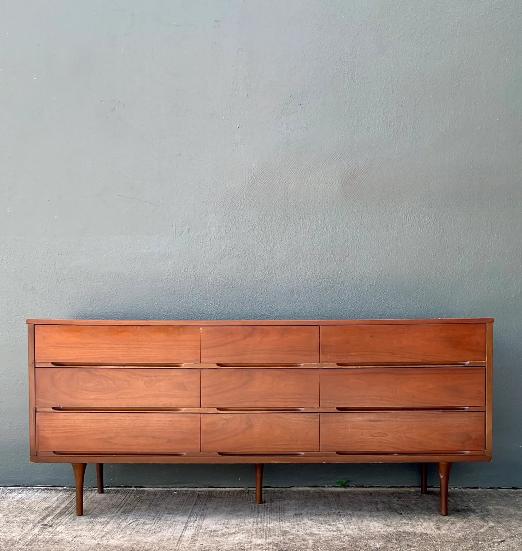 Vintage MCM Danish Teak Nine-Drawer Dresser — additional photo 2