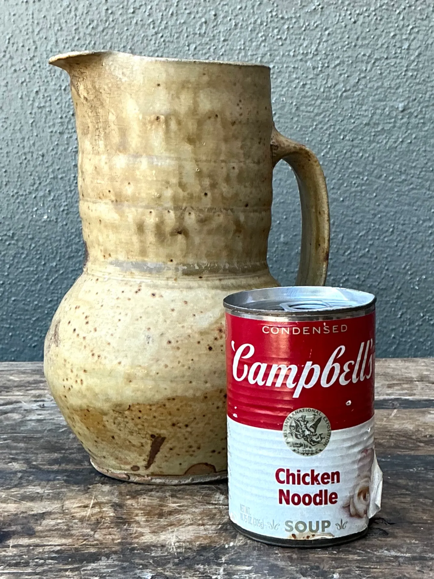 Vintage Handcrafted Beige Ceramic Jug — additional photo 5