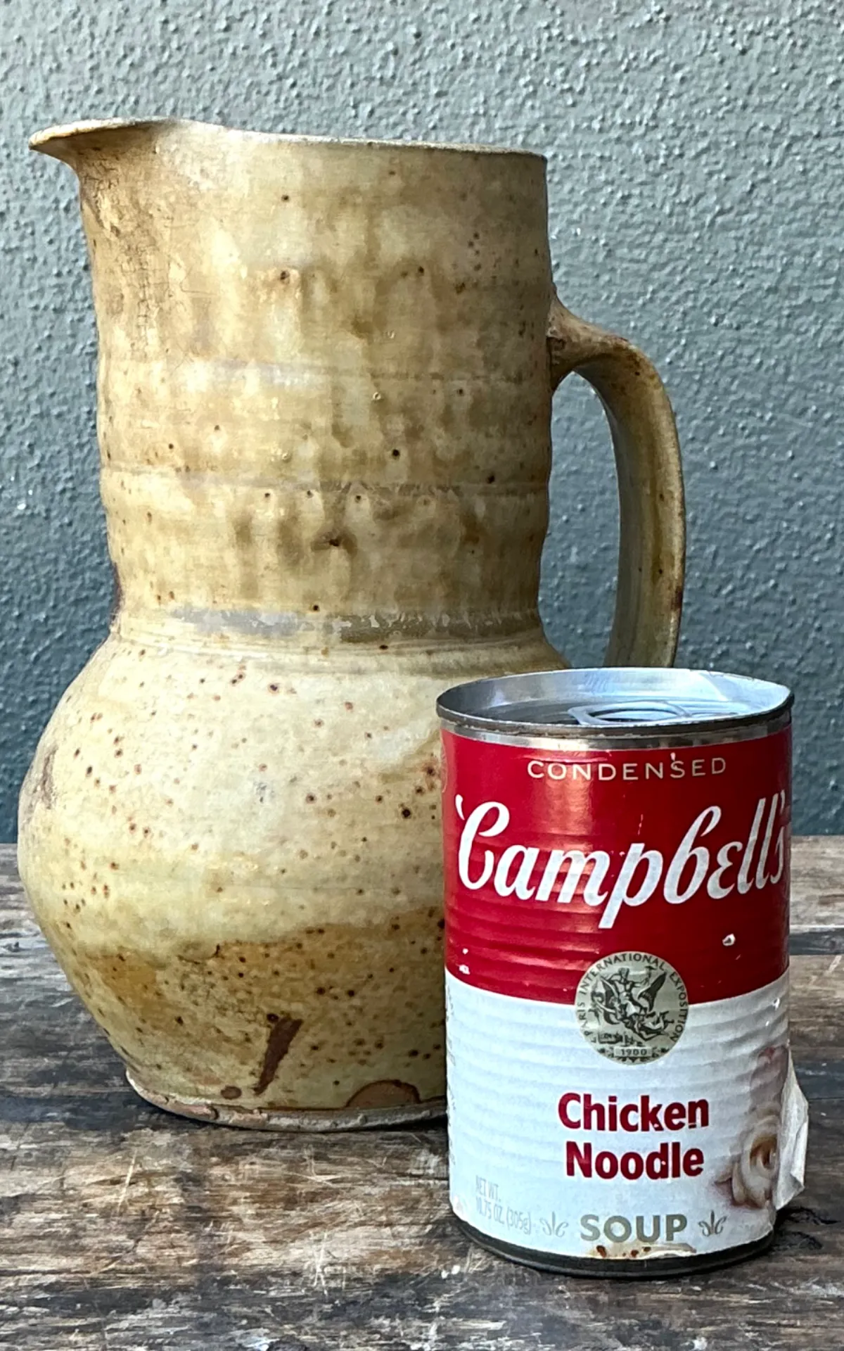 Vintage Handcrafted Beige Ceramic Jug — additional photo 5