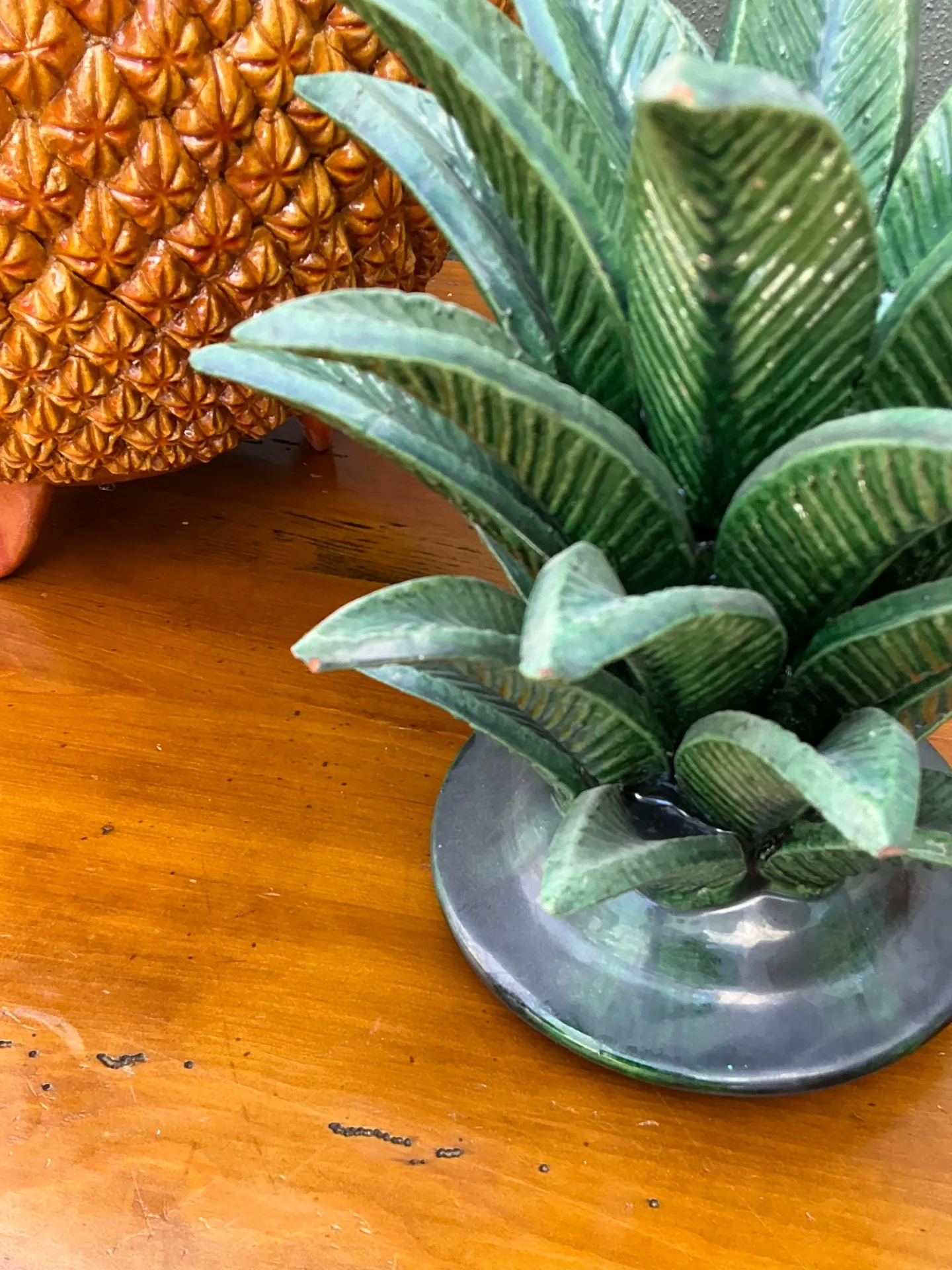 Vintage Mexican Hilario Alejo Madrigal Glazed Terracotta Pineapple — additional photo 3