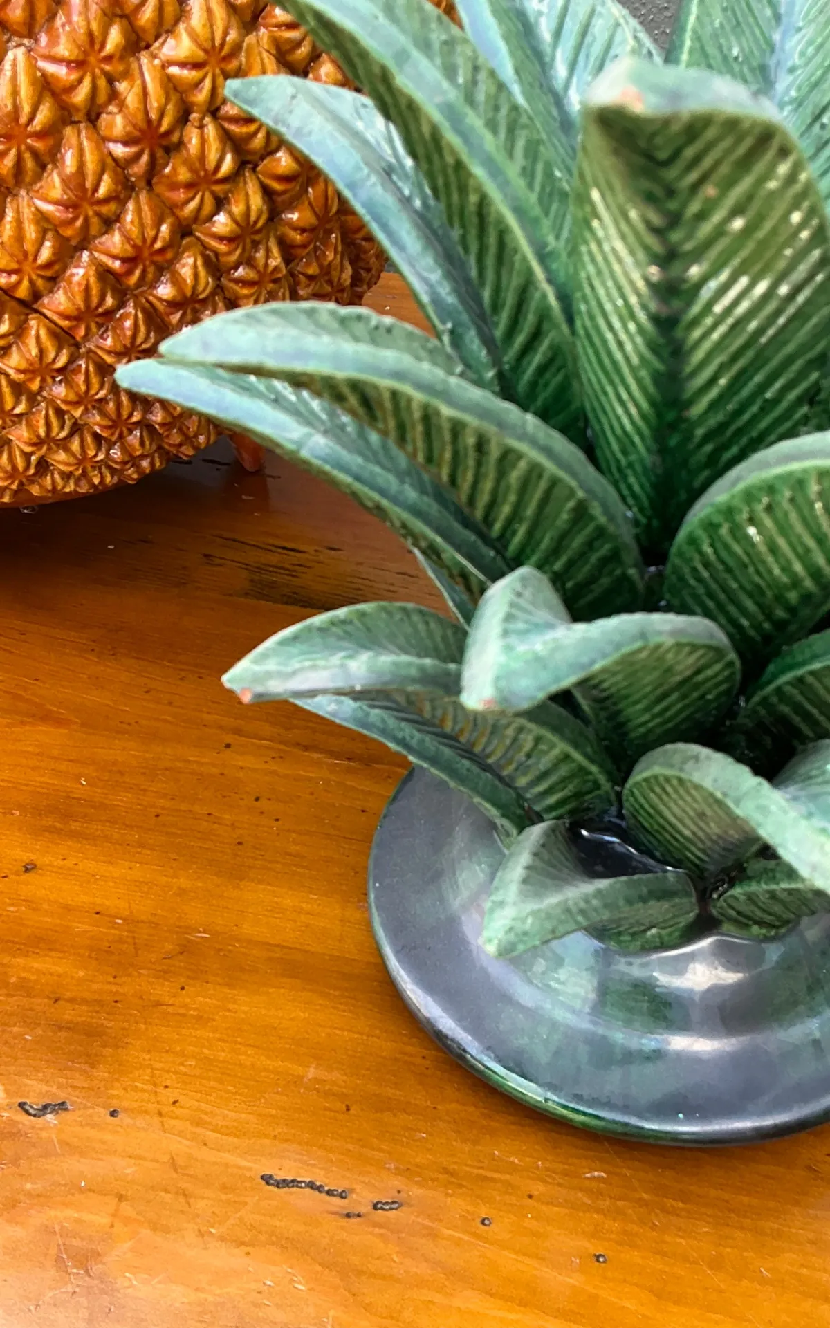 Vintage Mexican Hilario Alejo Madrigal Glazed Terracotta Pineapple — additional photo 3
