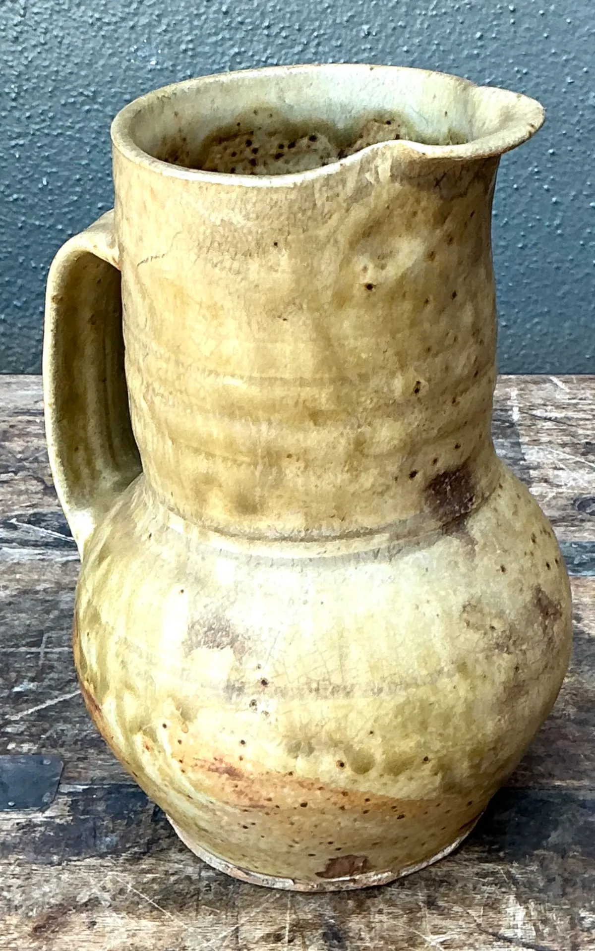 Vintage Handcrafted Beige Ceramic Jug — additional photo 7