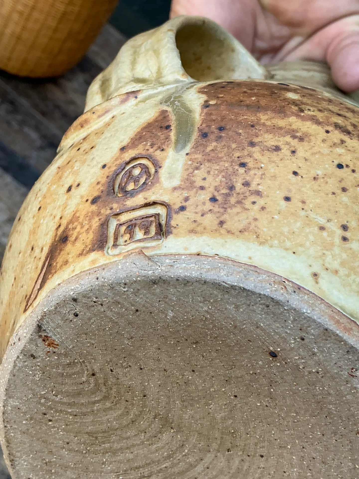 Vintage Handcrafted Beige Ceramic Jug — additional photo 8