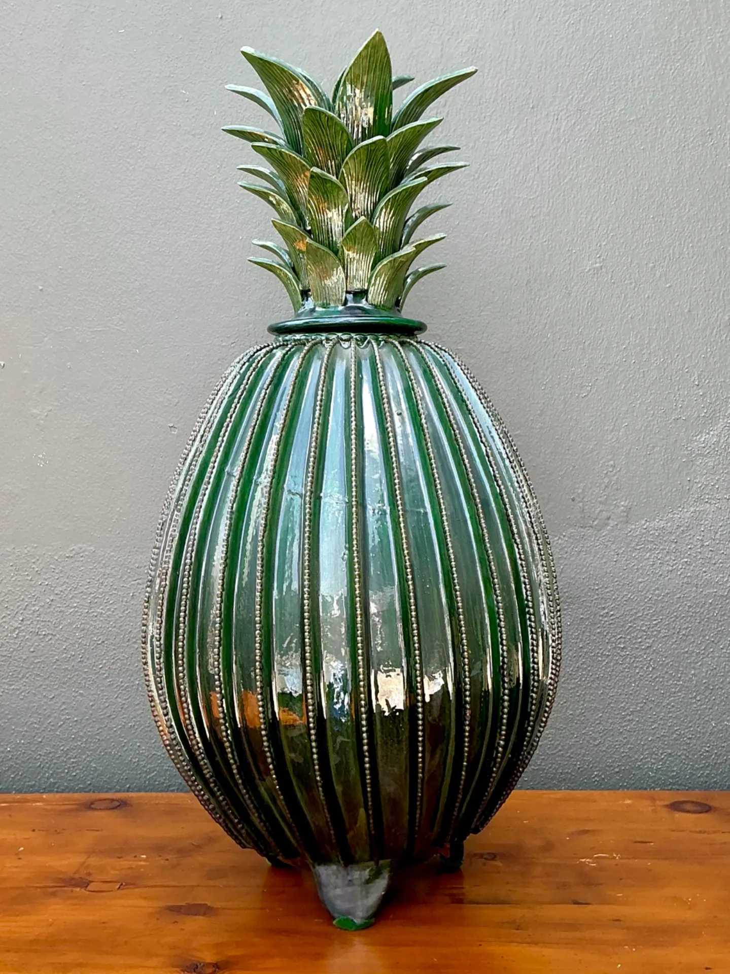 Vintage Hilario Alejo Madrigal Glazed Terracotta Pineapple — additional photo 8