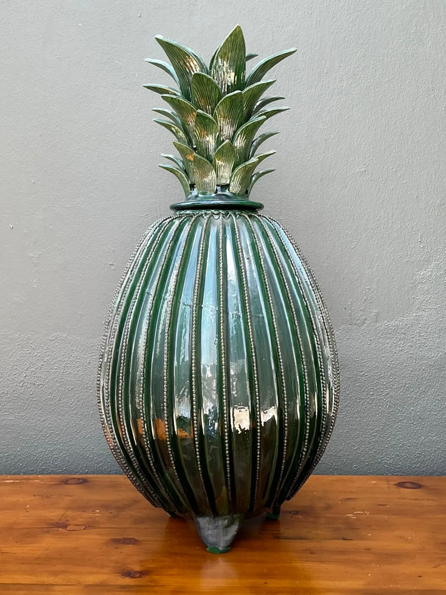 Vintage Hilario Alejo Madrigal Glazed Terracotta Pineapple — additional photo 5