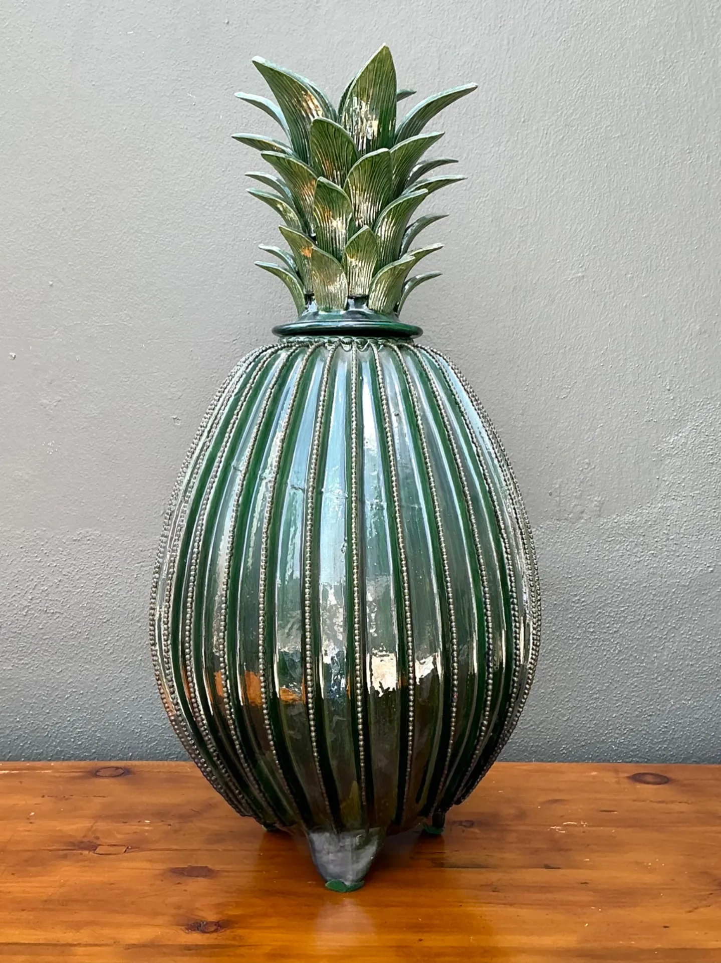 Vintage Hilario Alejo Madrigal Glazed Terracotta Pineapple — additional photo 4
