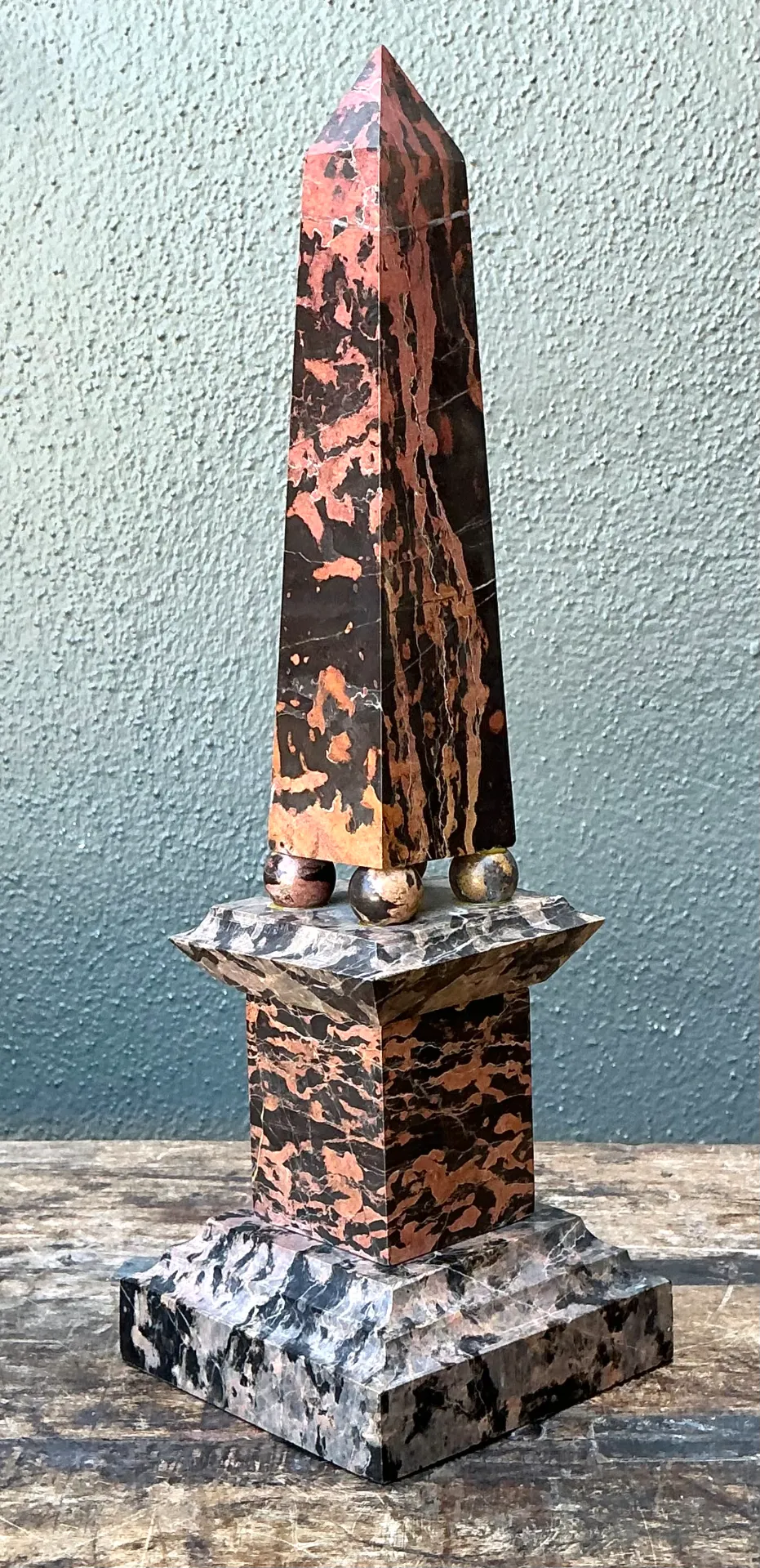Vintage Marble Obelisk Sculpture