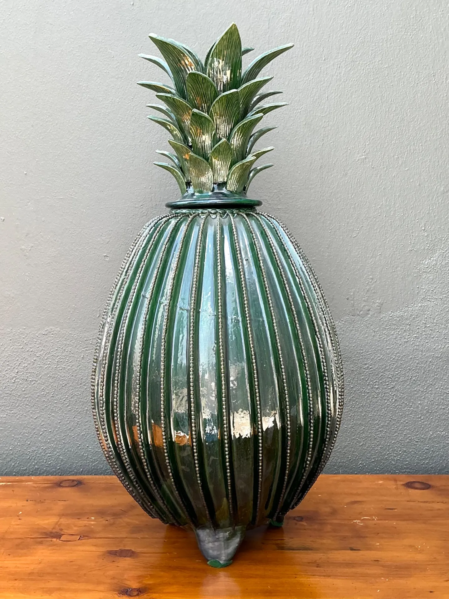 Vintage Hilario Alejo Madrigal Glazed Terracotta Pineapple — additional photo 1
