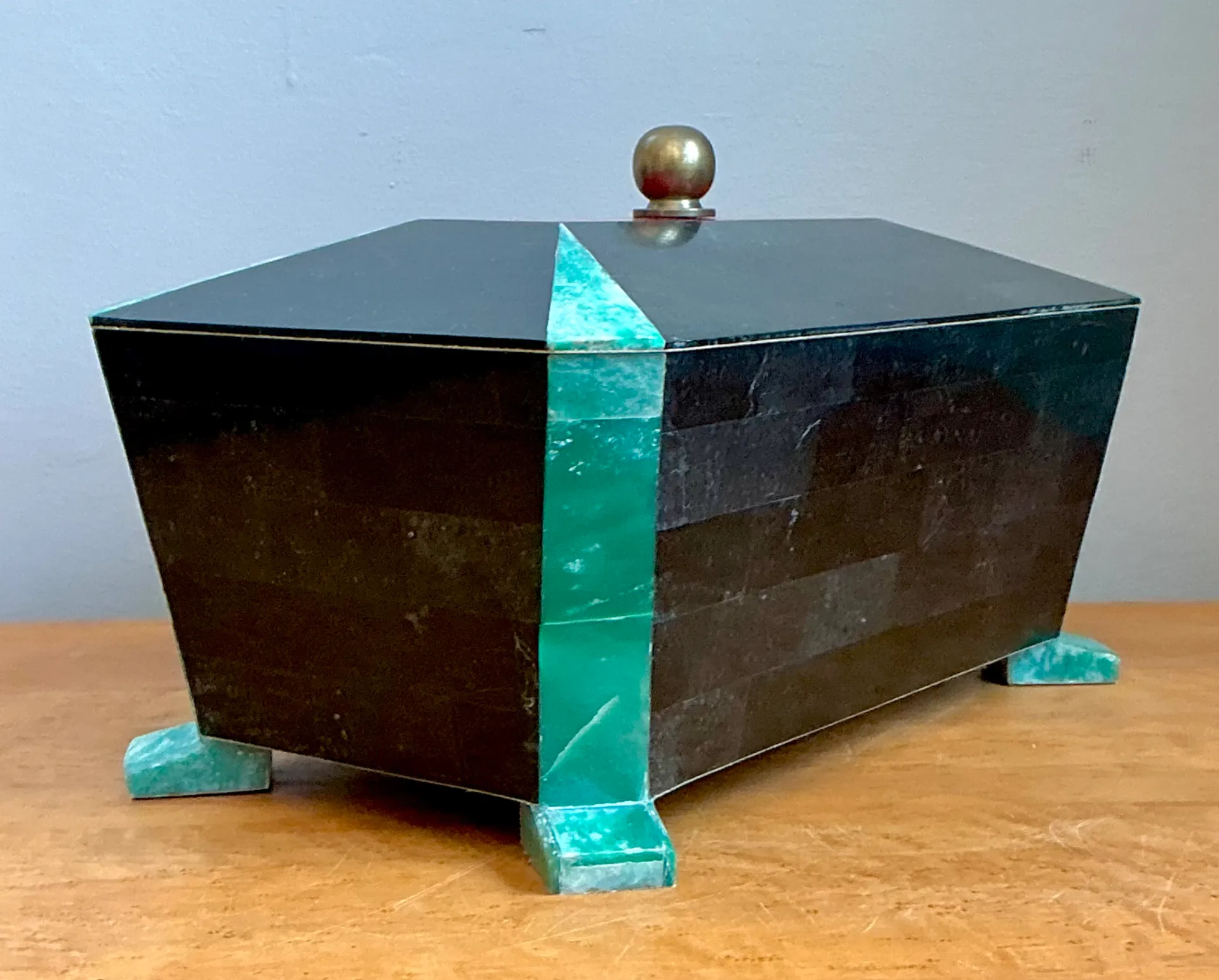 Vintage Art Deco Stone Inlay Box — additional photo 1