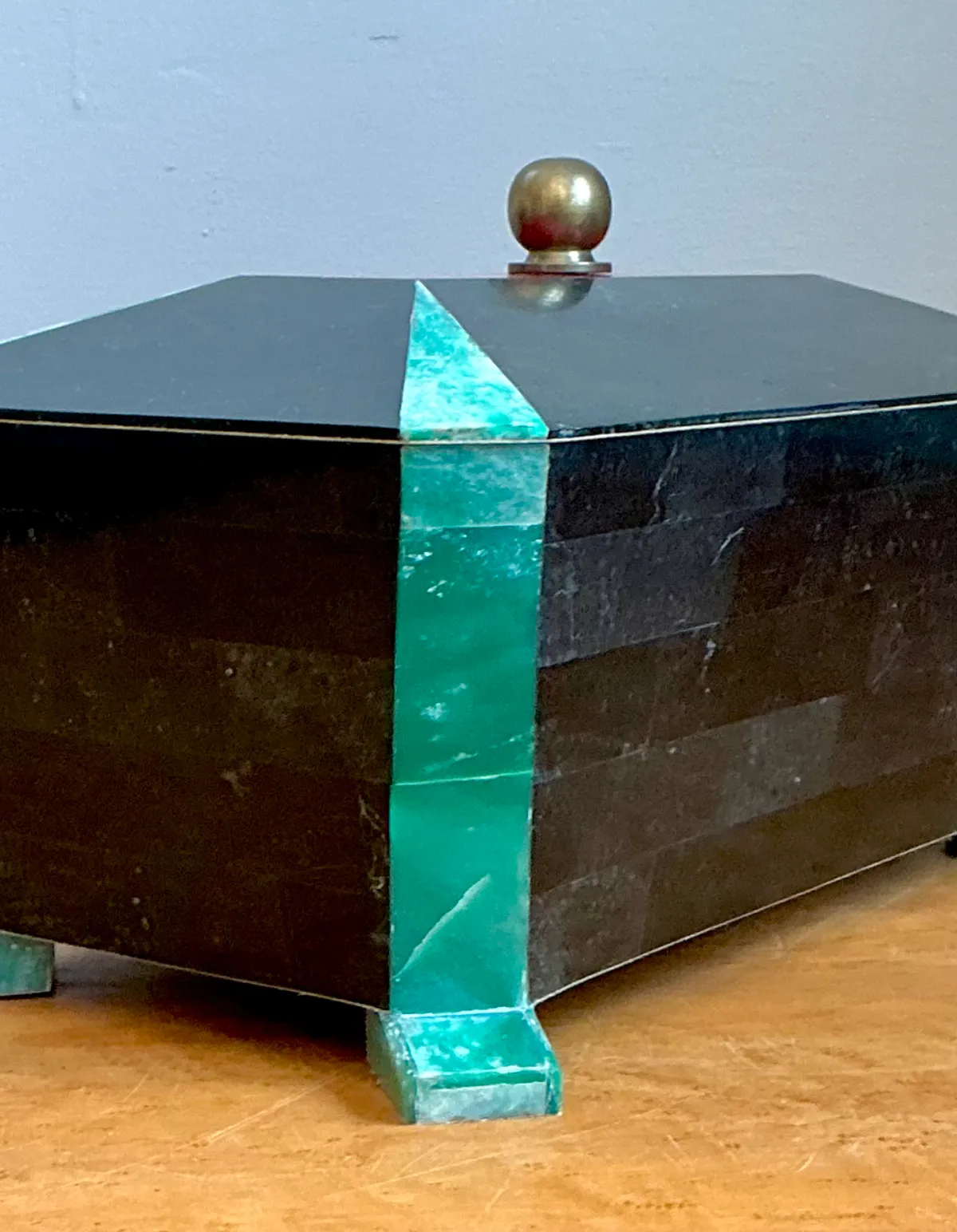 Vintage Art Deco Stone Inlay Box