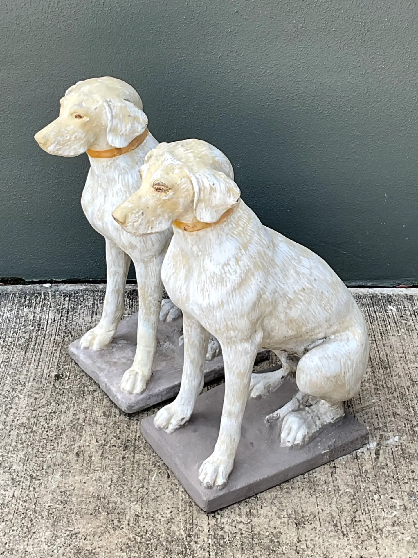 Vintage Cement Dog Sculptures - A Pair — additional photo 8