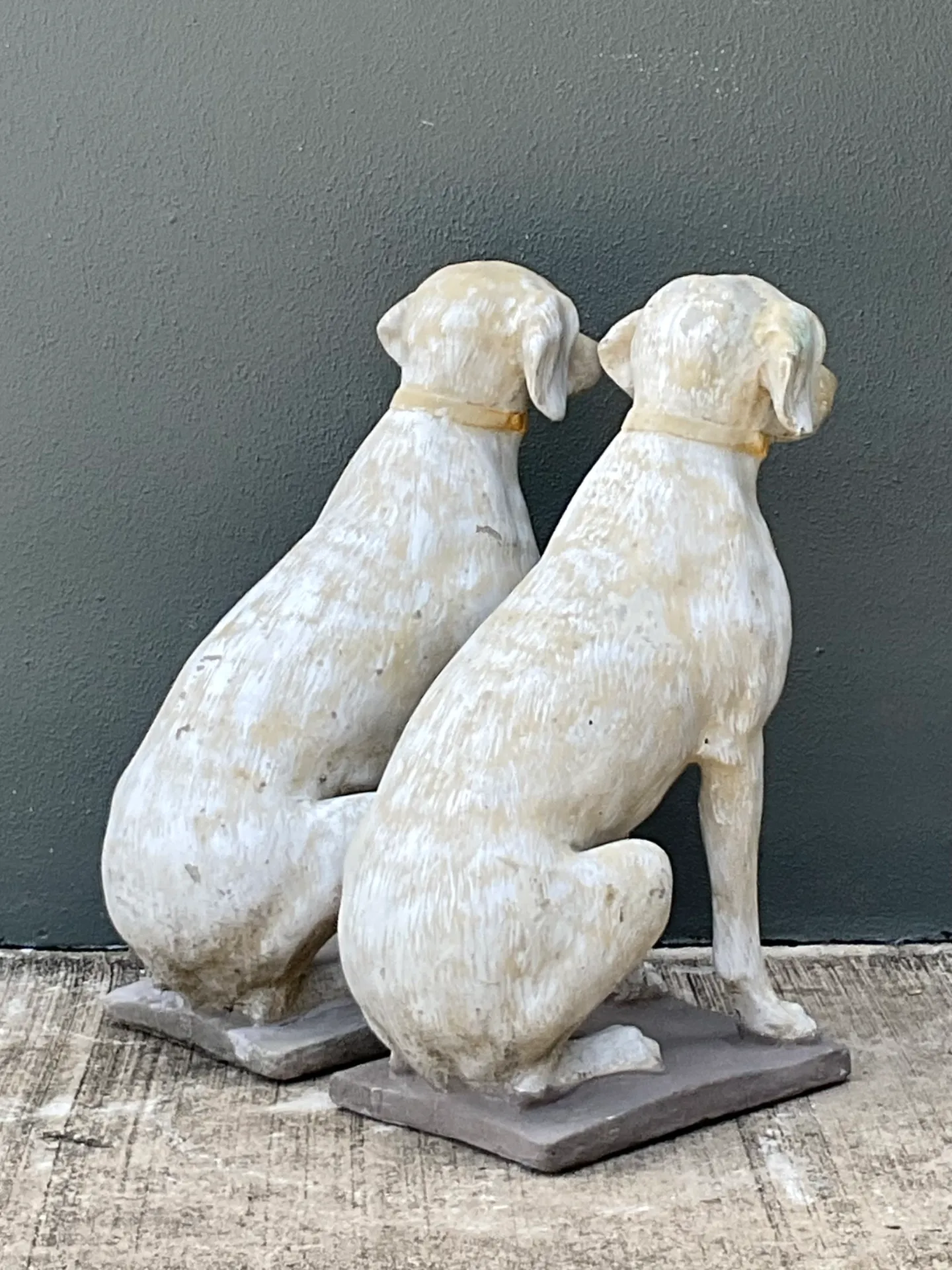 Vintage Cement Dog Sculptures - A Pair — additional photo 7