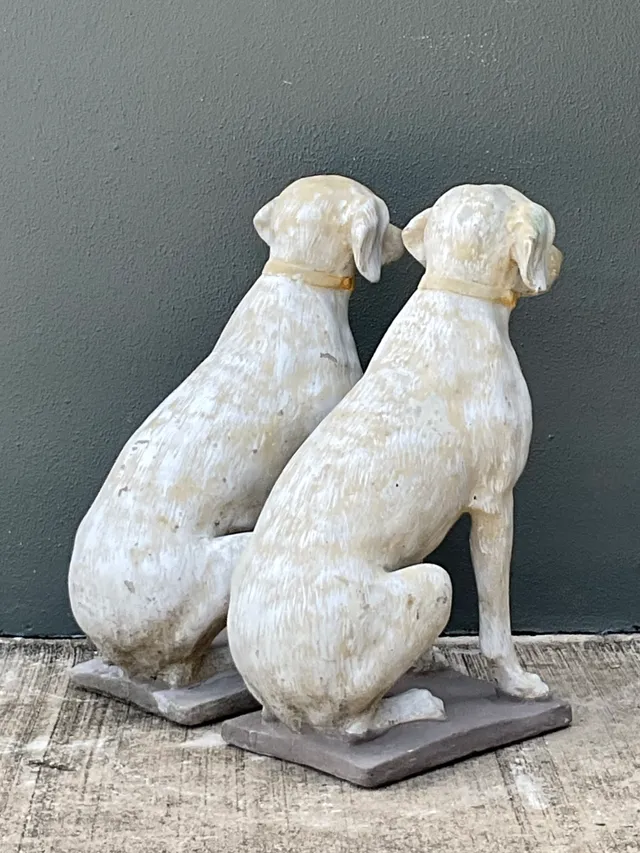 Vintage Cement Dog Sculptures - A Pair — additional photo 7