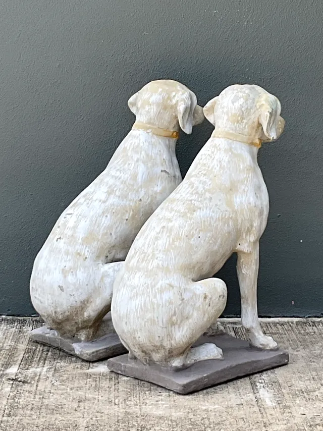 Vintage Cement Dog Sculptures - A Pair — additional photo 3