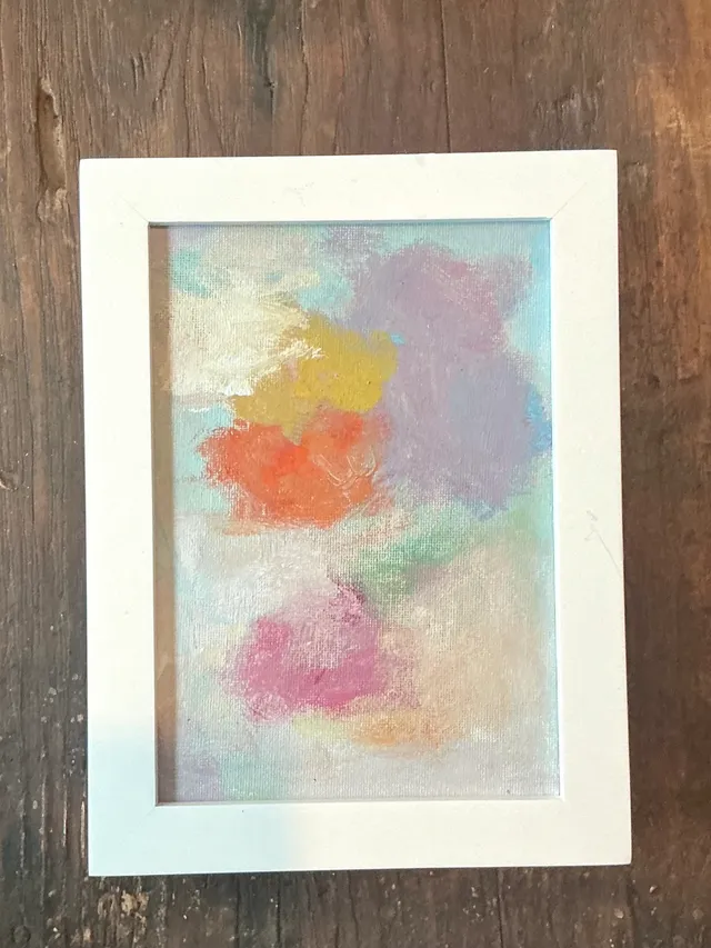 Vintage Abstract Expressionist Style Painting On Board — additional photo 4