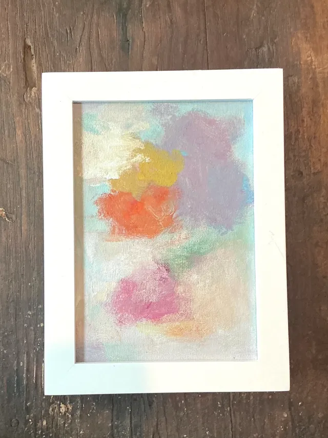 Vintage Abstract Expressionist Style Painting On Board — additional photo 2