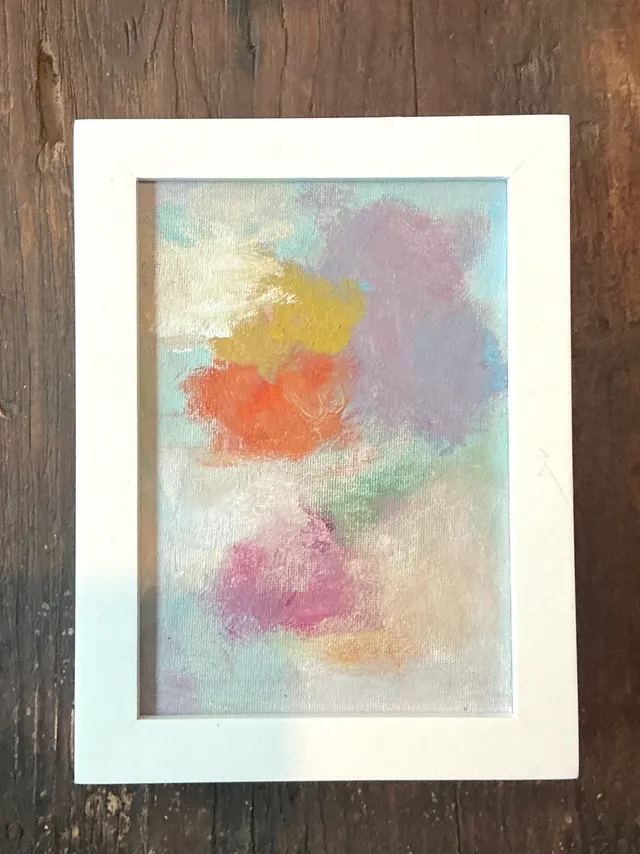 Vintage Abstract Expressionist Style Painting On Board — additional photo 1