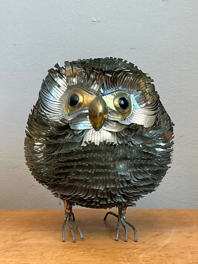 Sergio Bustamante Metal Owl Sculpture — additional photo 1