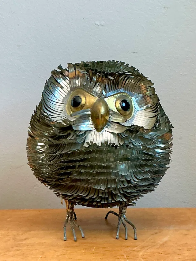 Sergio Bustamante Metal Owl Sculpture — additional photo 4