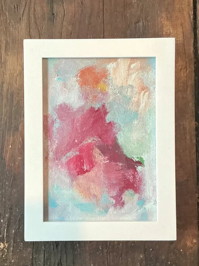 Vintage Abstract Expressionist Painting On Board — additional photo 1