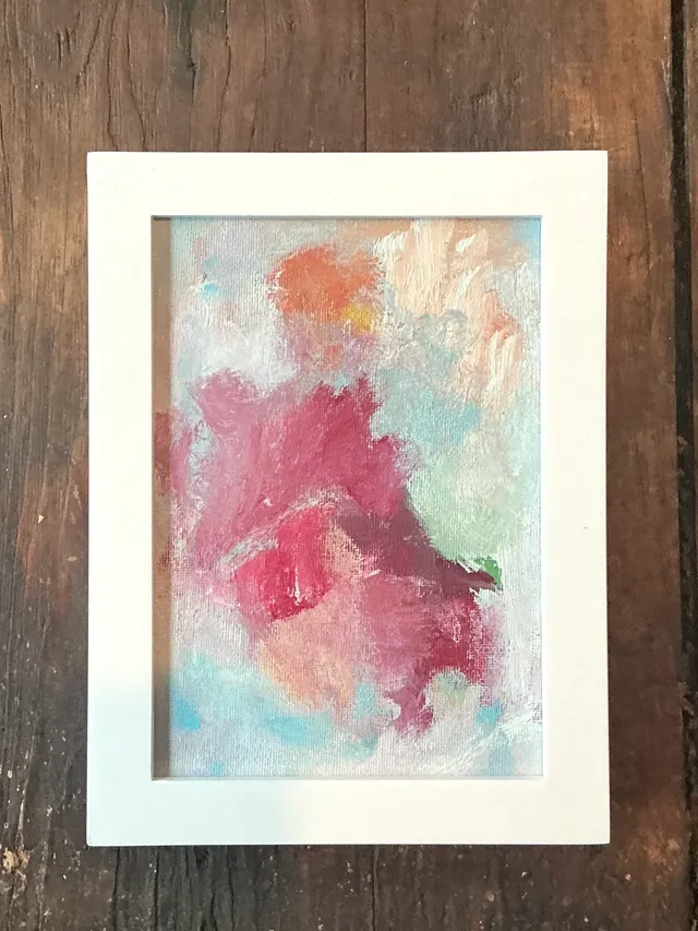Vintage Abstract Expressionist Painting On Board — additional photo 2