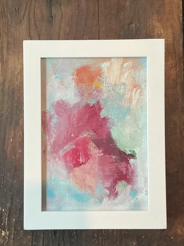 Vintage Abstract Expressionist Painting On Board — additional photo 3