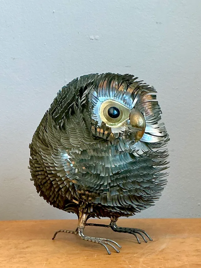 Sergio Bustamante Metal Owl Sculpture — additional photo 5