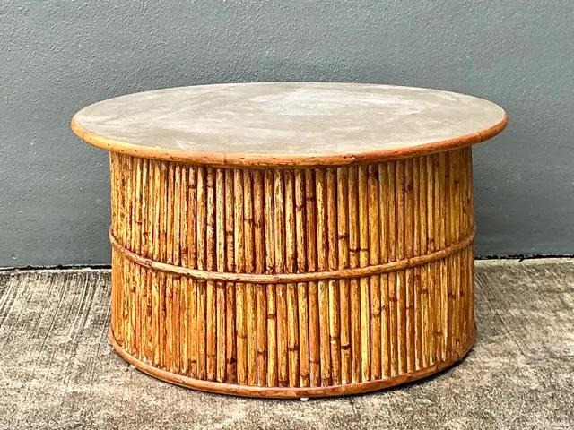 Mid-Century Modern Rattan Coffee Table — additional photo 1