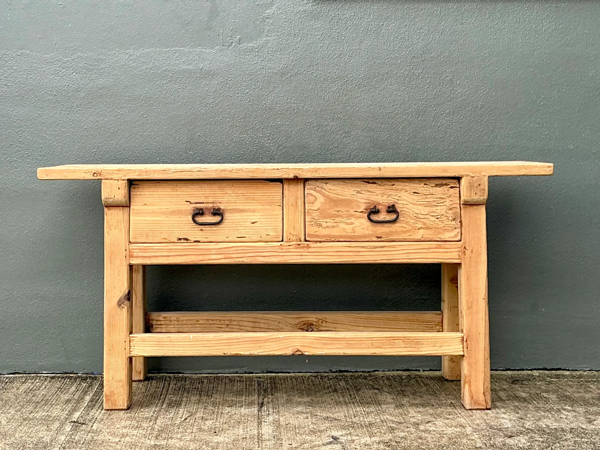 Vintage Rustic Pine Console Table — additional photo 4