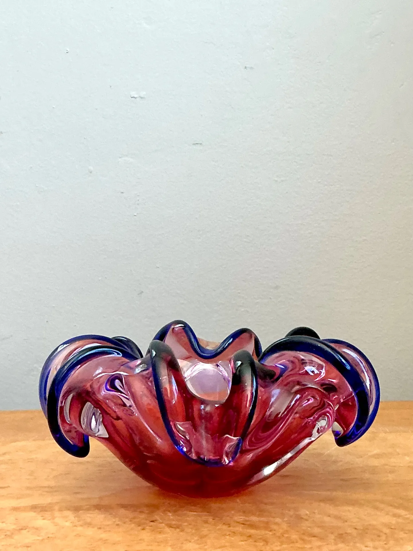 Murano Pink and Blue Glass Bowl — additional photo 7