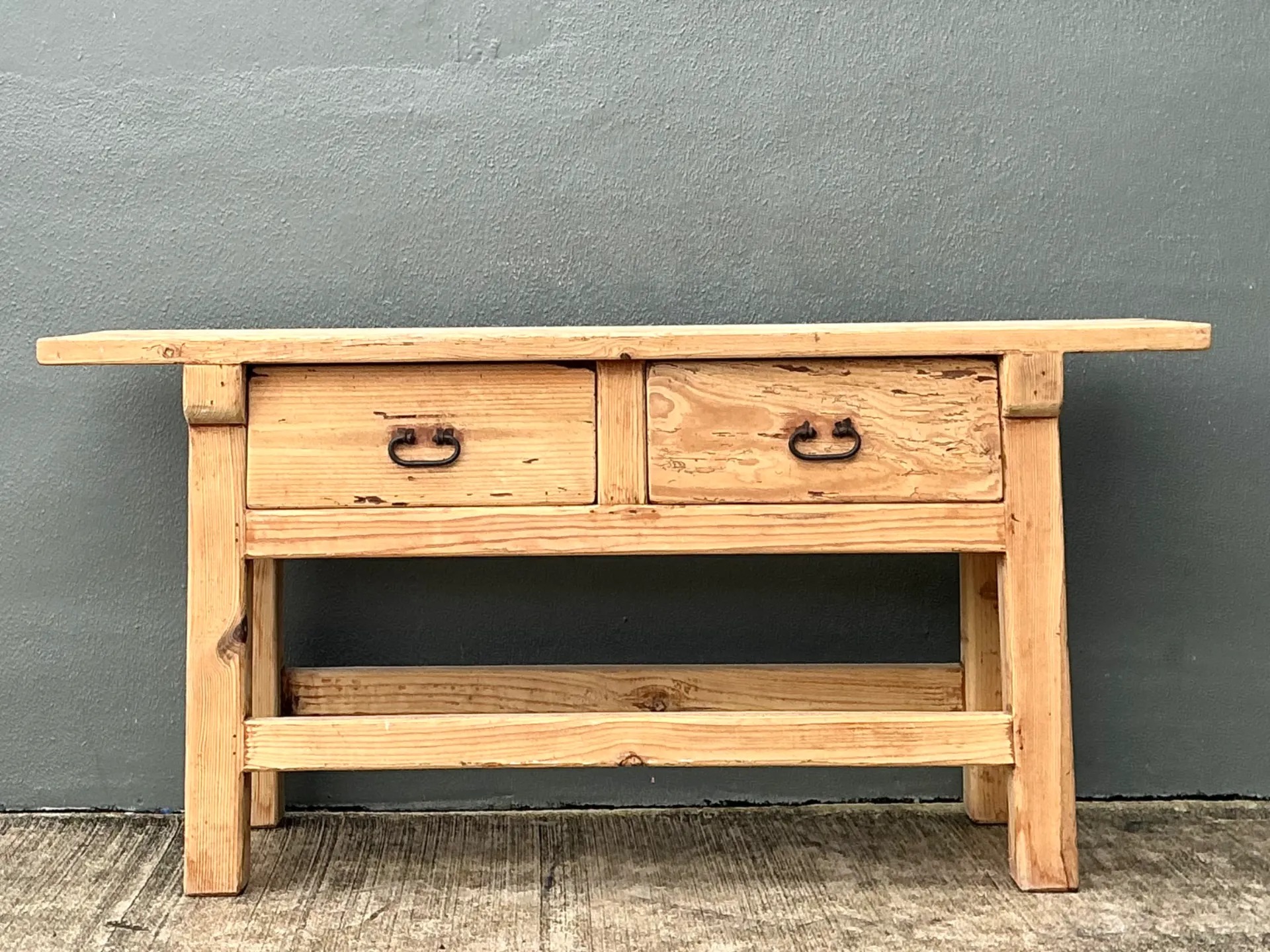 Vintage Rustic Pine Console Table — additional photo 1