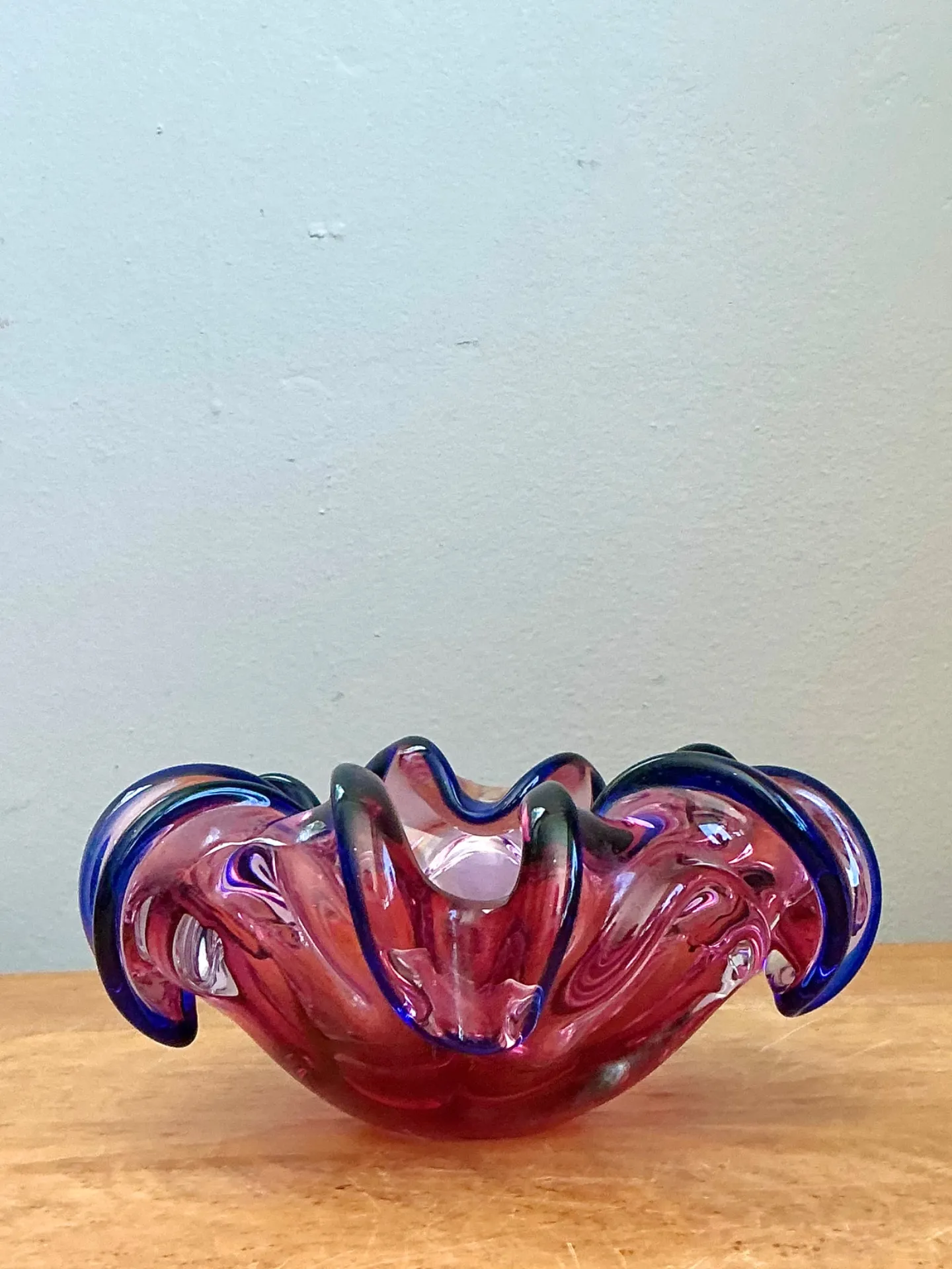 Murano Pink and Blue Glass Bowl — additional photo 6
