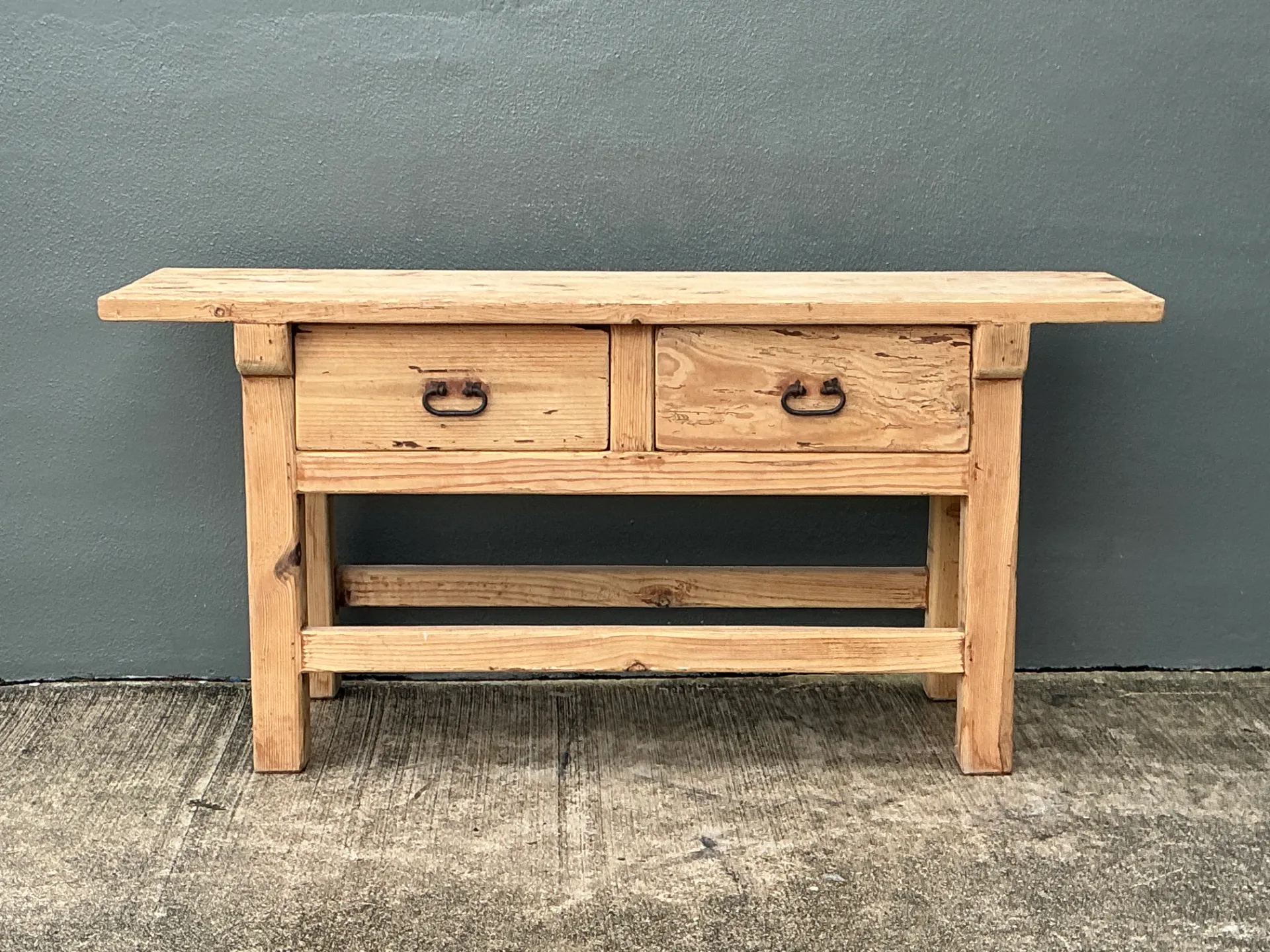 Vintage Rustic Pine Console Table — additional photo 8