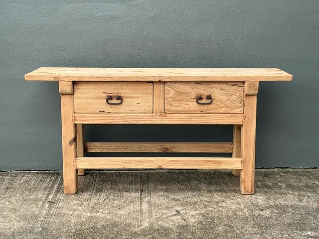 Vintage Rustic Pine Console Table — additional photo 8