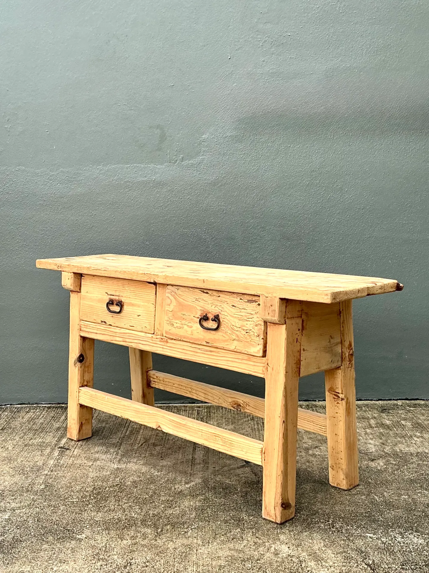 Vintage Rustic Pine Console Table — additional photo 5