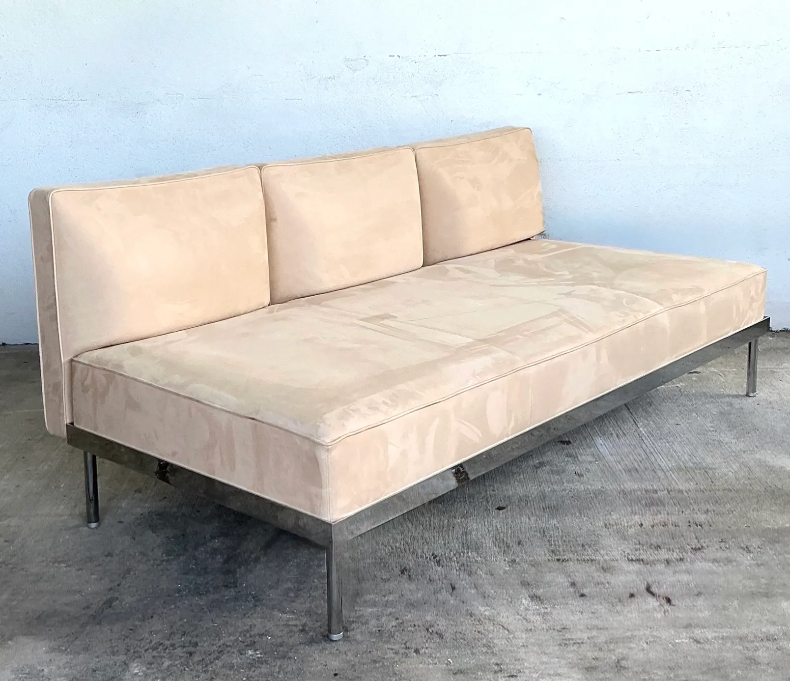 Vintage Chrome and Fabric Sofa — additional photo 3