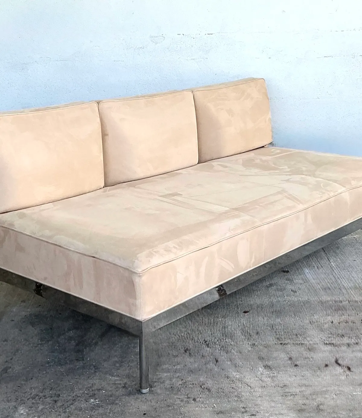Vintage Chrome and Fabric Sofa — additional photo 3