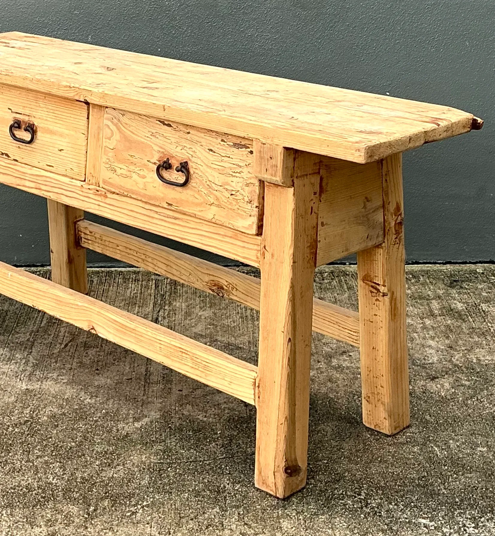 Vintage Rustic Pine Console Table — additional photo 7