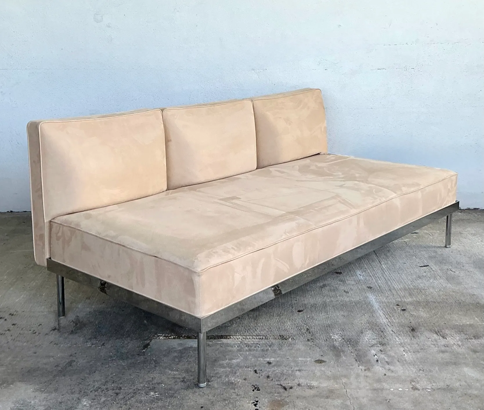 Vintage Chrome and Fabric Sofa — additional photo 4