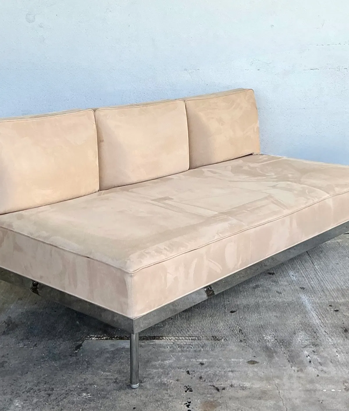 Vintage Chrome and Fabric Sofa — additional photo 4
