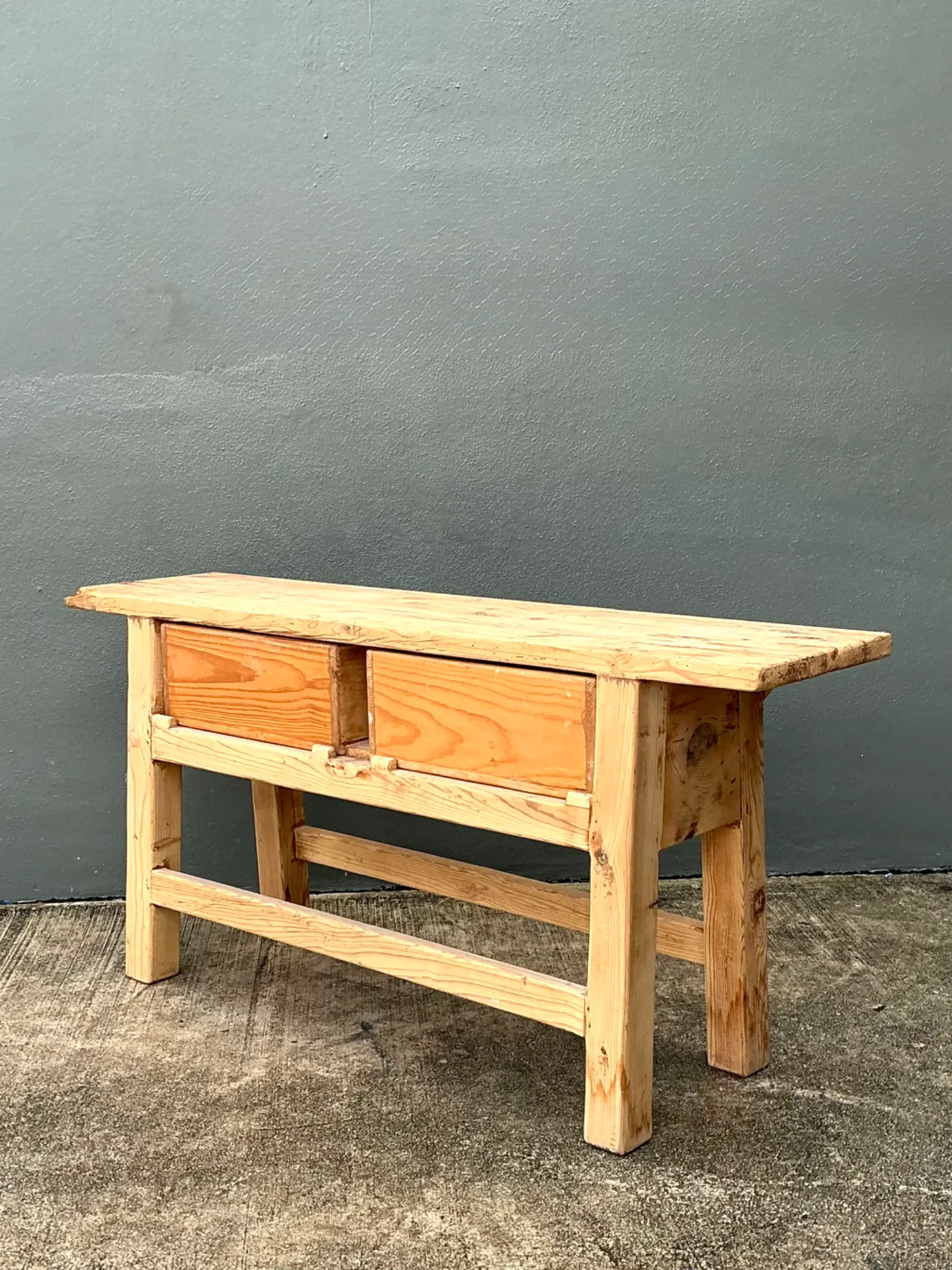 Vintage Rustic Pine Console Table — additional photo 6