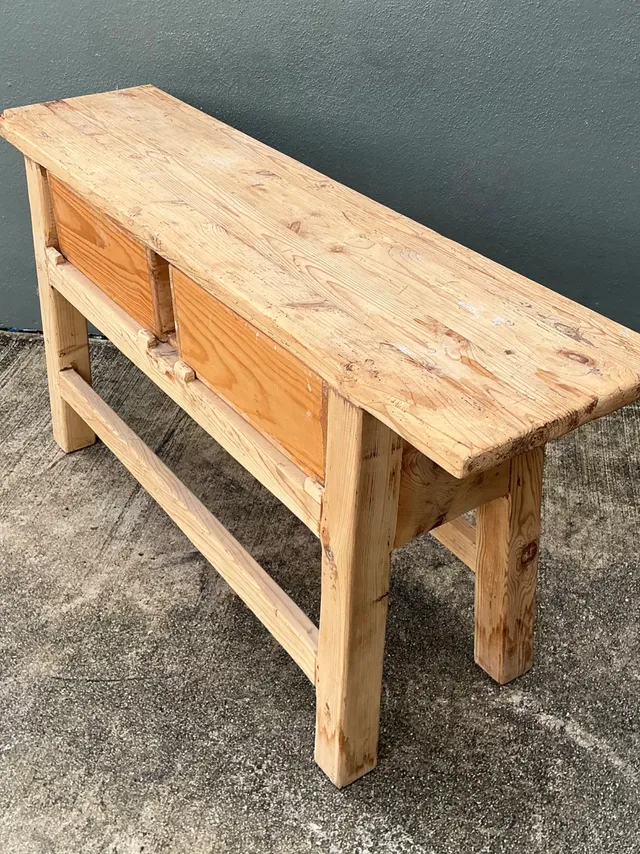 Vintage Rustic Pine Console Table — additional photo 2