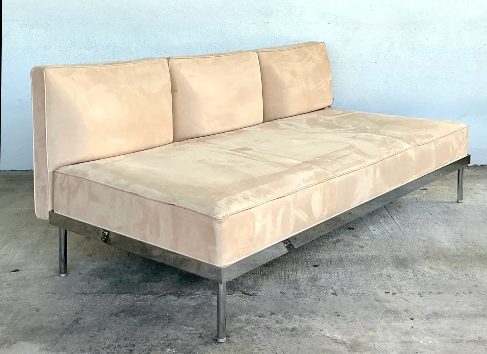Vintage Chrome and Fabric Sofa — additional photo 2