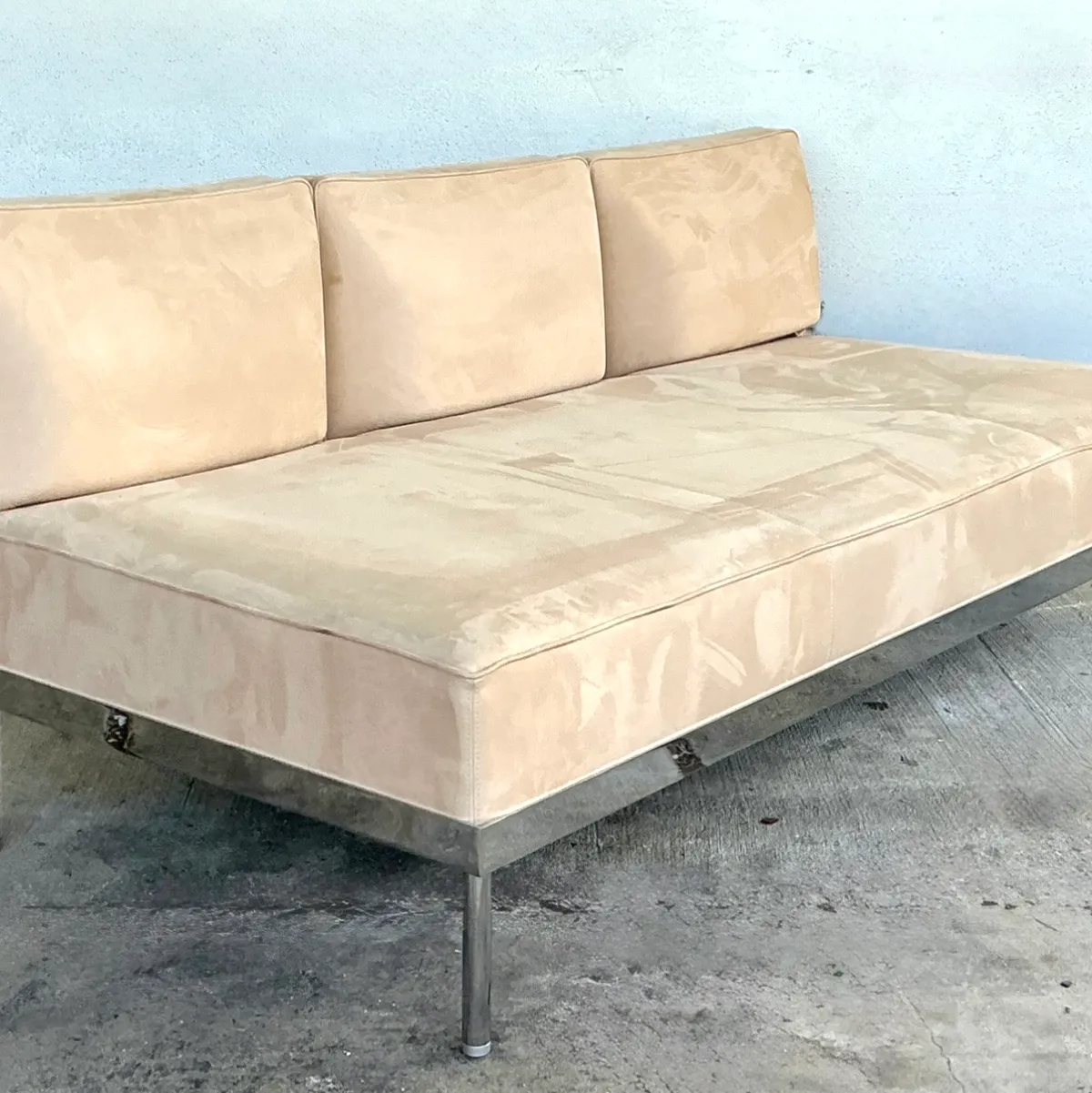Vintage Chrome and Fabric Sofa — additional photo 2